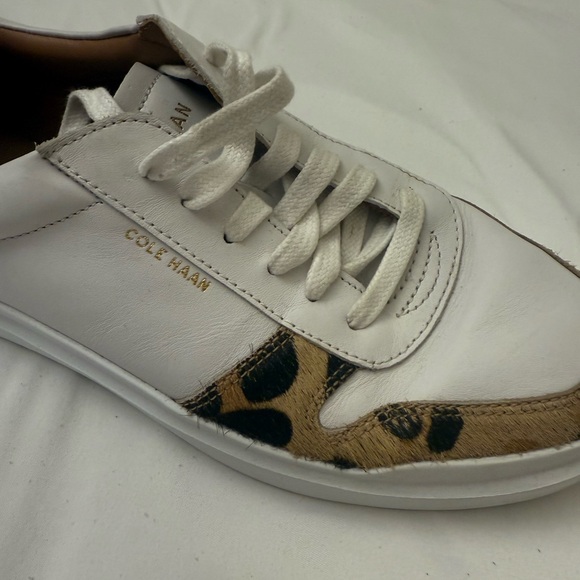 Cole Haan White and Animal Print Sneakers - Picture 3 of 4